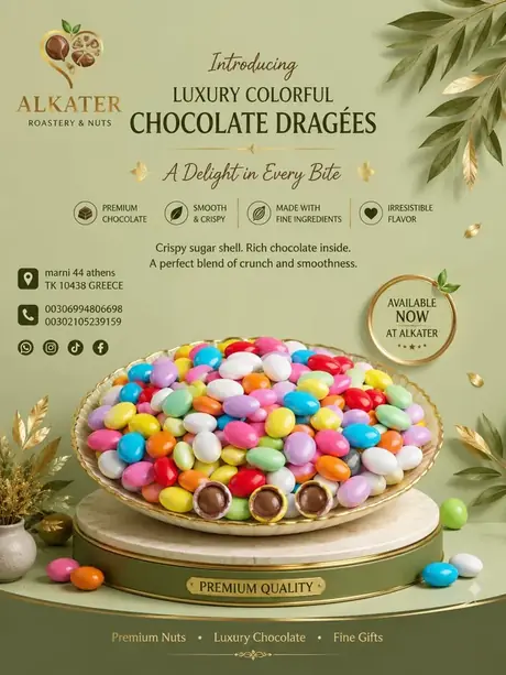 Luxury colorful chocolate dragées